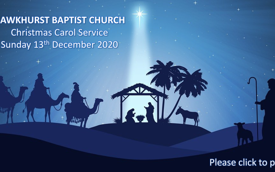 Christmas Carol Service for Sunday 13th December 2020